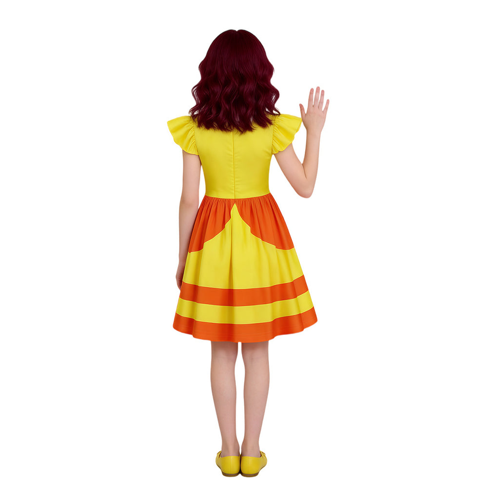 Super Mario Kinder Mädchen Kleid Prinzessin Peach Cosplay-Kostüm für Halloween Karneval oder Partys