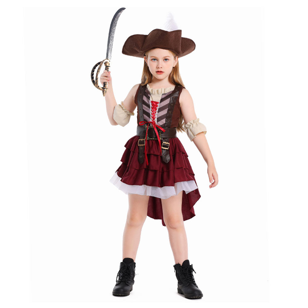 Kinder Mädchen pirat seeräuber Halloween Pirat Kleid Cosplay Kostüm Outfits