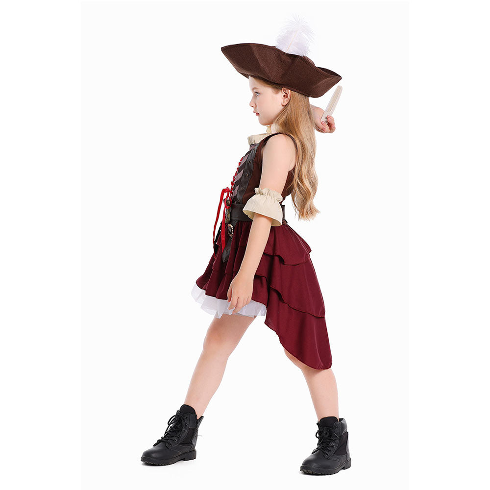 Kinder Mädchen pirat seeräuber Halloween Pirat Kleid Cosplay Kostüm Outfits