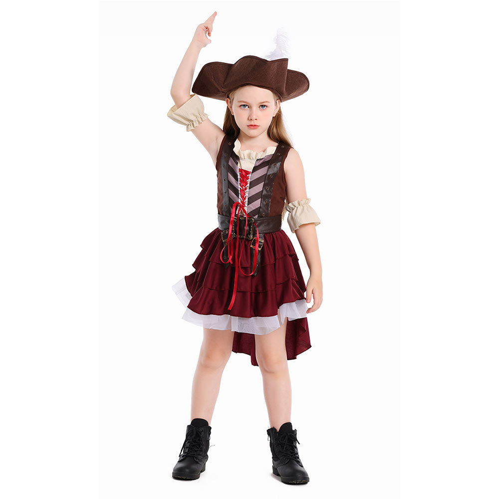 Kinder Mädchen pirat seeräuber Halloween Pirat Kleid Cosplay Kostüm Outfits