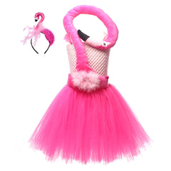 Kinder Mädchen tutu Kleid  Flamingo Cosplay Kostüm Outfits Halloween Karneval Anzug