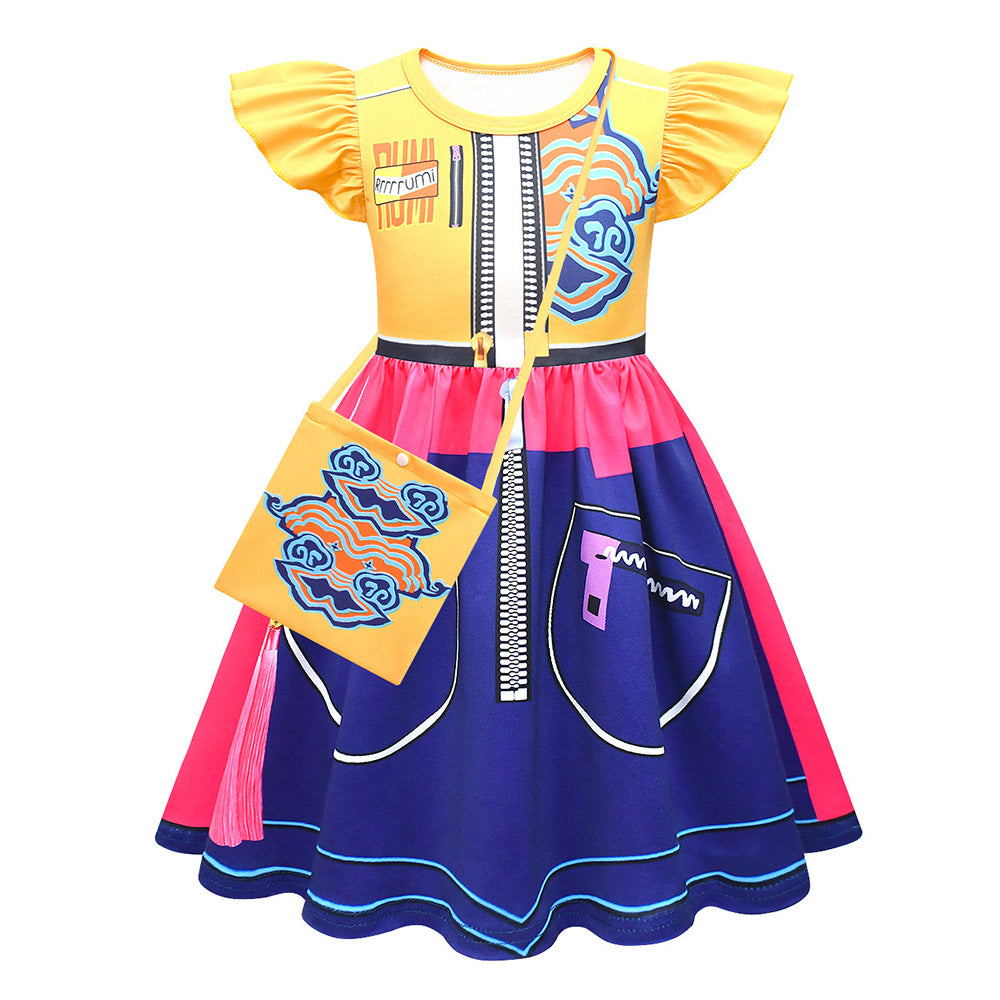 Kinder Mädchen Kpop Demon Hunters Mira Cosplay Kleid Tasch Halloween Karneval Party Anzug