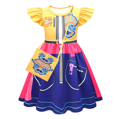 Kinder Mädchen Kpop Demon Hunters Mira Cosplay Kleid Tasch Halloween Karneval Party Anzug