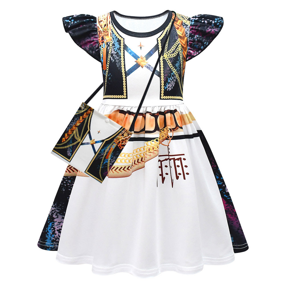 Kinder Mädchen Kpop Demon Hunters Mira Cosplay Kleid Tasch Halloween Karneval Party Anzug