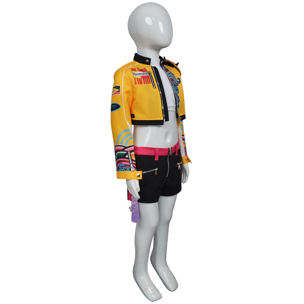 Kinder Mädchen Kpop Demon Hunters Kids Rumi Cosplay Kostüm Halloween Karneval Party Anzug