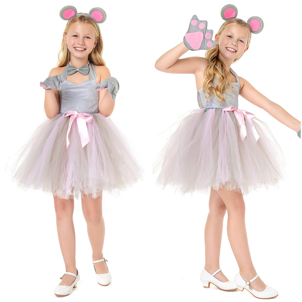 Kinder Mädchen Maus tutu Kleid Cosplay Kostüm Outfits Halloween Karneval Anzug