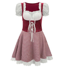Damen Oktoberfest Münchener Bierfest Deutsch Bayerisch Cosplay Kostüm Outfits Halloween Faschingskostüm