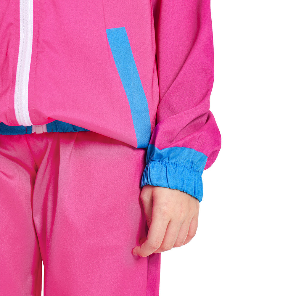 Kinder Bühnenkostüm Rosa Retro Tanzkleidung Sportbekleidung Set Outfits Halloween Karneval Anzug