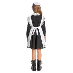 Kinder Mädchen Thanksgiving 17. Jahrhundert Kolonialstil Pilger Hirtenmädchen Kleid Cosplay Kostüm Outfits Halloween Karneval Anzug