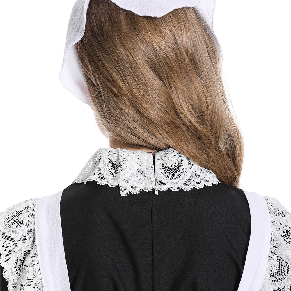 Kinder Mädchen Thanksgiving 17. Jahrhundert Kolonialstil Pilger Hirtenmädchen Kleid Cosplay Kostüm Outfits Halloween Karneval Anzug