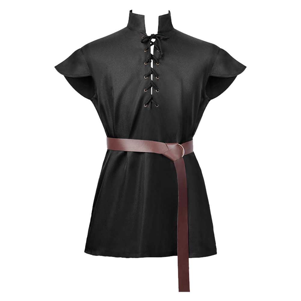 Herren Pirat Mittelalter Hemd Cosplay Kostüm Outfits Halloween Karneval Anzug