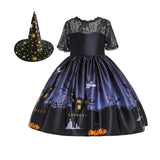 Halloween Karnval Mädchen Kleid für Kinder Mädchen Kleid Cosplay Kleid Hexen Kinder Kleid