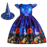 Halloween Karnval Mädchen Kleid für Kinder Mädchen Kleid Cosplay Kleid Hexen Kinder Kleid