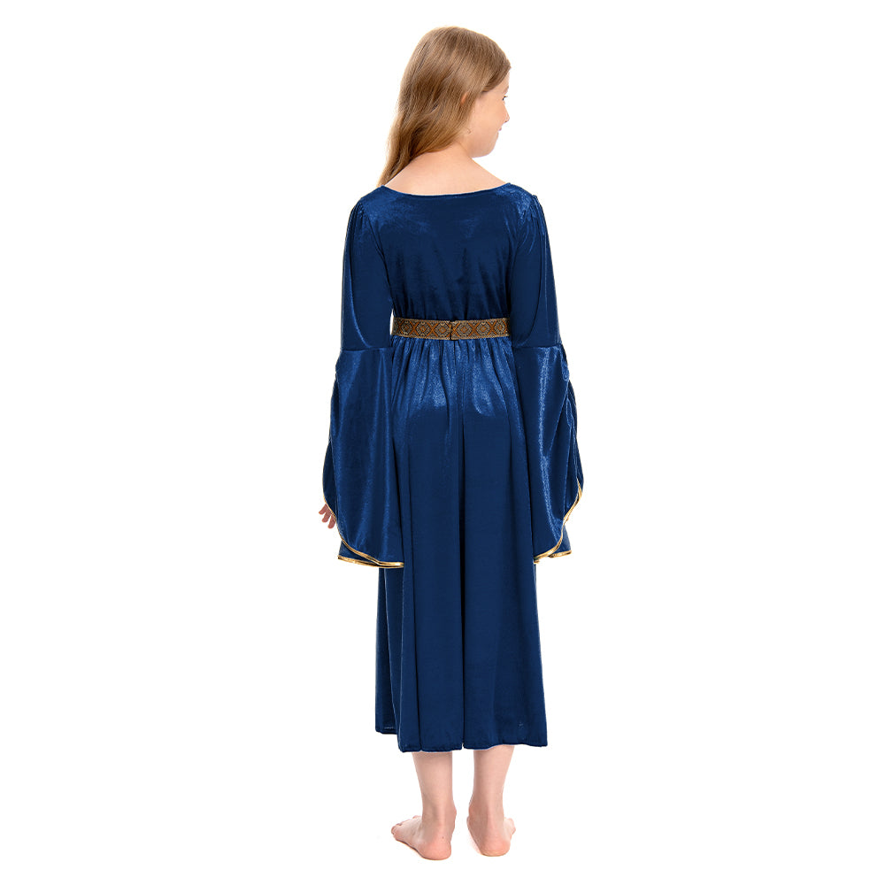 Kinder Mädchen blau Retro Mittelalterliches Palast Prinzessin Kleid Cosplay Kostüm Outfits Halloween Karneval Anzug