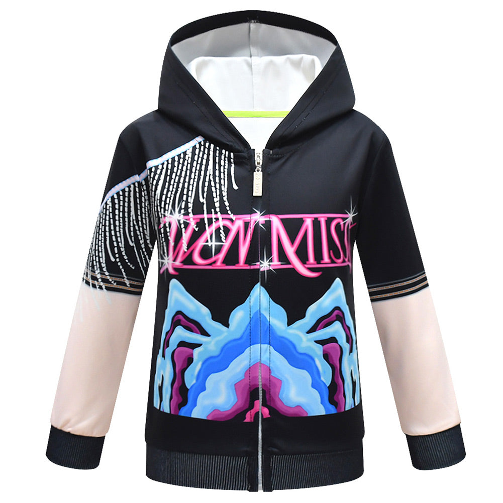 Kinder Mädchen Huntrix Kpop Demon Hunters Rumi Cosplay Hoodie 3D Druck Kinder Sweatshirt