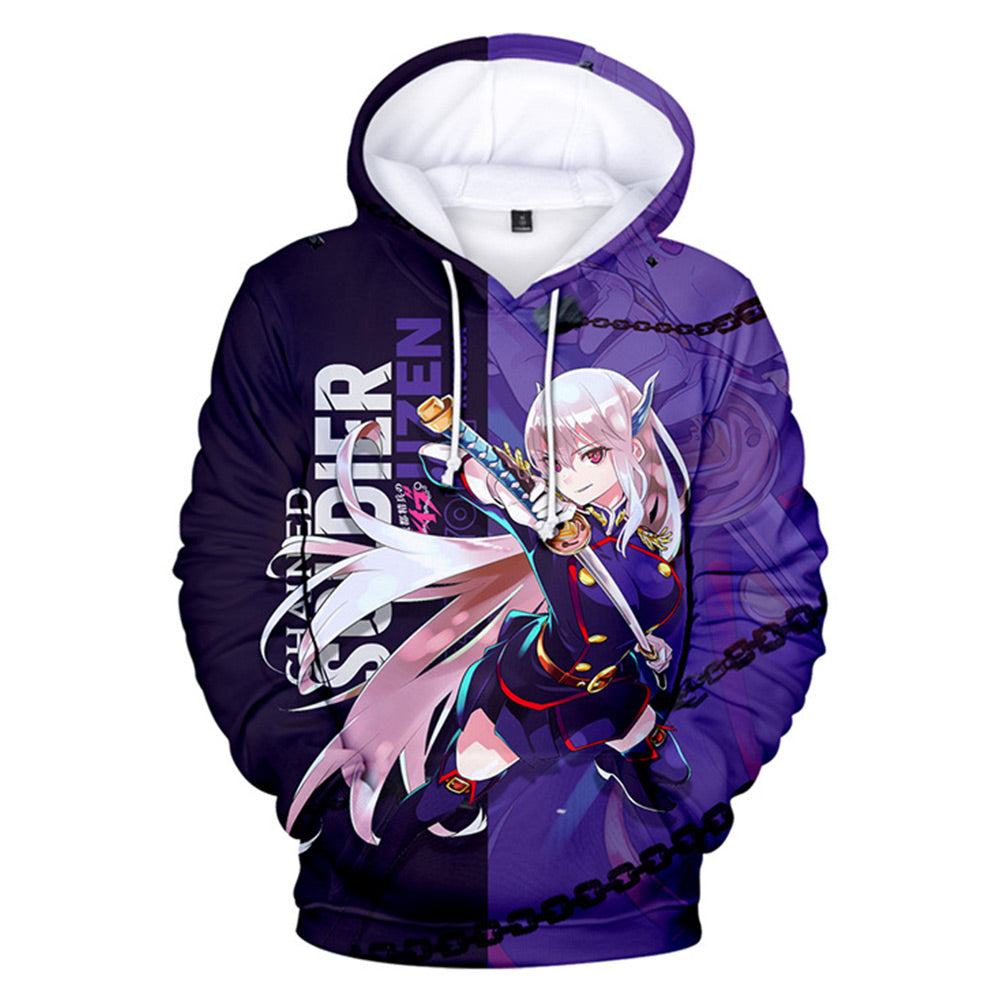 Damen Mato Seihei no Slave Chained Soldier Uzen Kyōka Cosplay Hoodie 3D Druck Hooded Sweatshirt Streetwear Pullover