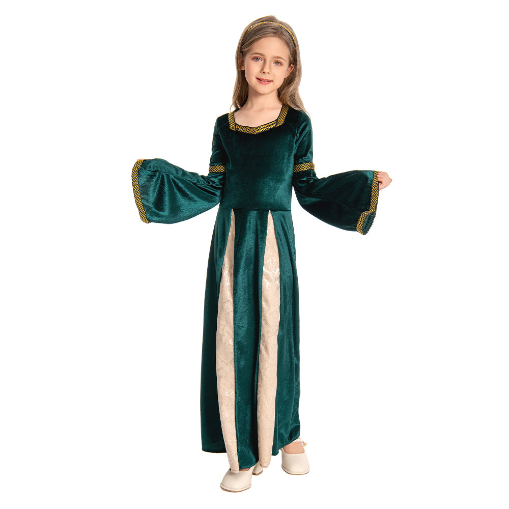 Kinder Mittelalterliche Kleid Gotik Maskerade Kleid für Karneval Mottoparty