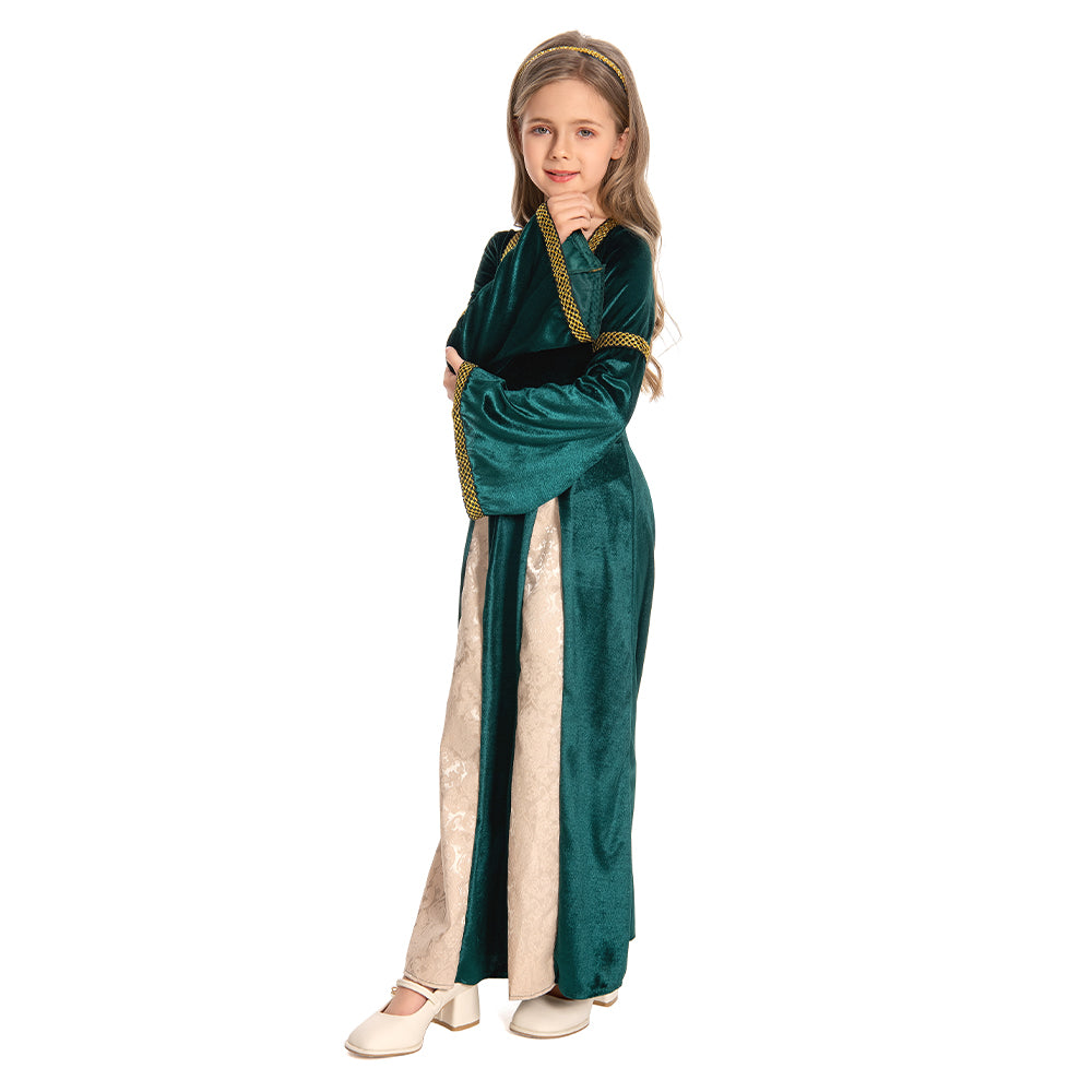 Kinder Mittelalterliche Kleid Gotik Maskerade Kleid für Karneval Mottoparty
