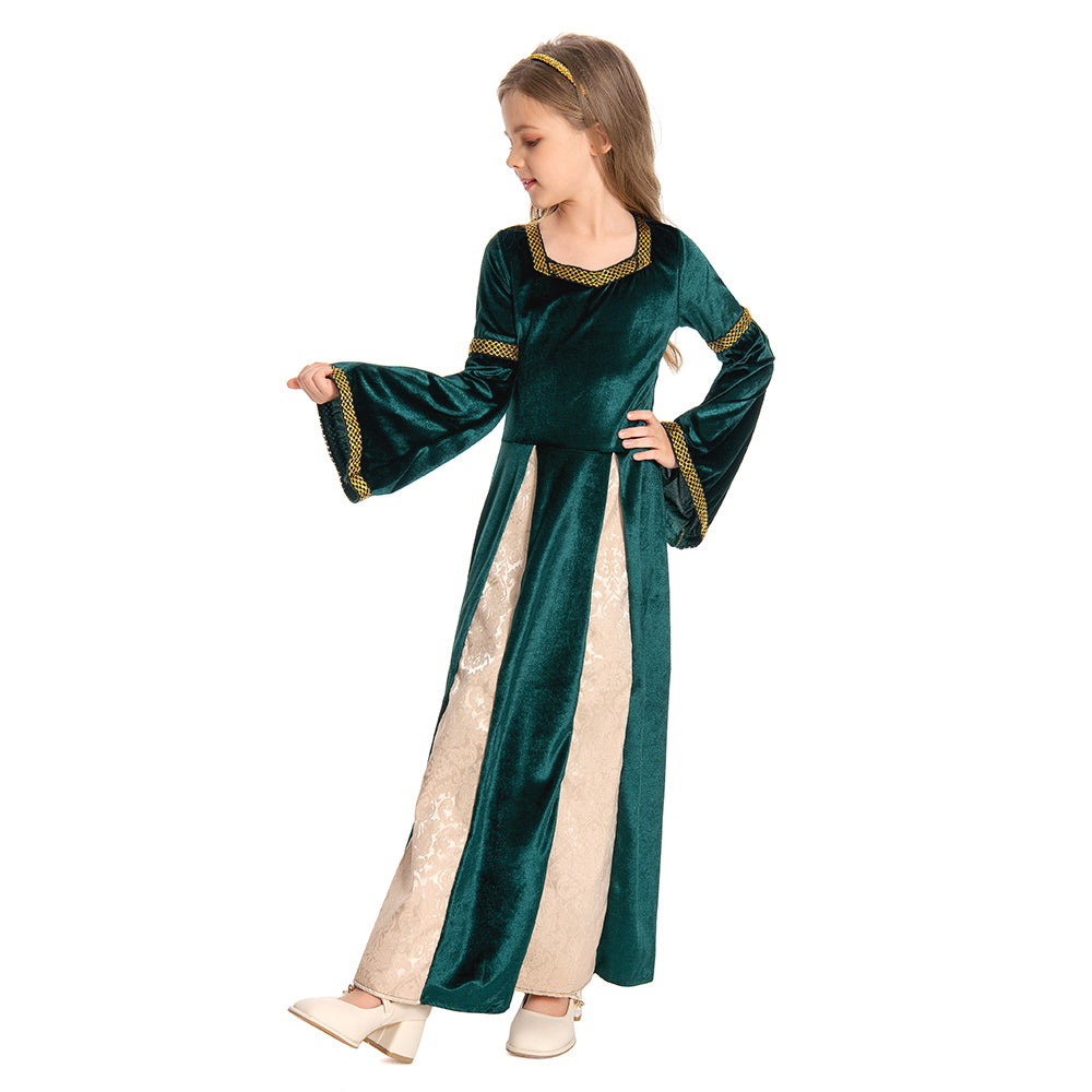 Kinder Mittelalterliche Kleid Gotik Maskerade Kleid für Karneval Mottoparty