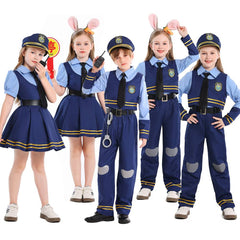 Kinder Mädchen Zootopia‌ Judy Hopps Kleid Cosplay Halloween Karneval Kostüm