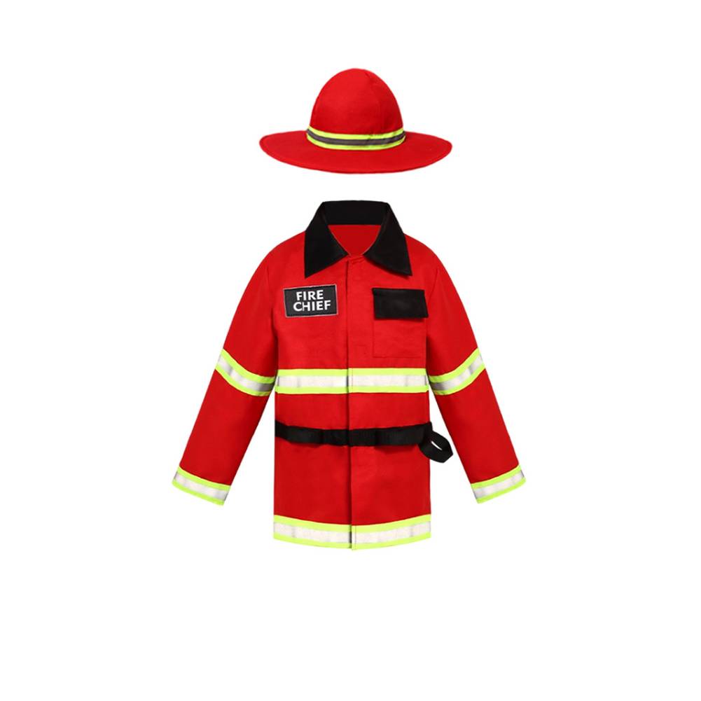 Kinder Feuerwehrmann Feuerwehrauto Cosplay Kostüme Kindergarten Kindertag und Halloween-Auftrittsoutfits
