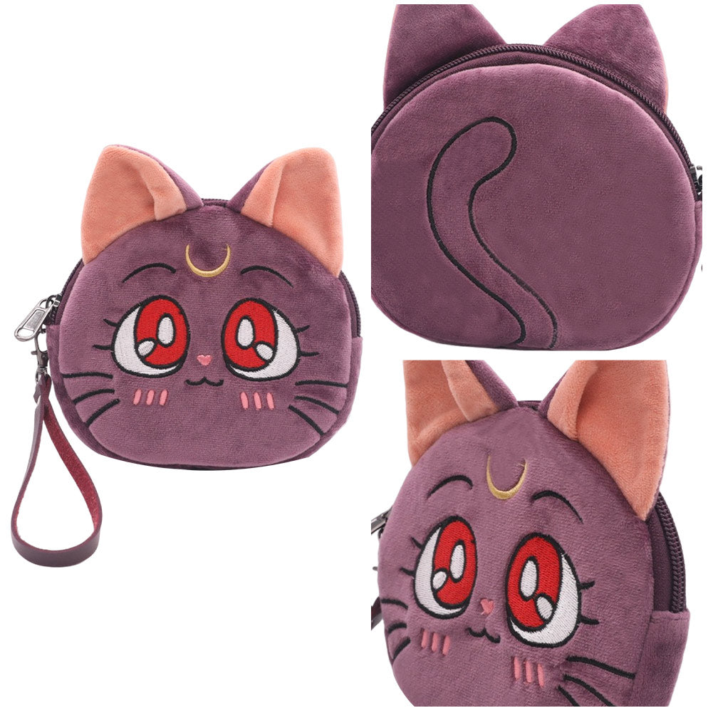 Sailor Moon Brieftasche Münzgeldbörse Schlüsselanhänger Niedlicher Plüsch Cartoon Geldbeutel Kinder Tasche Zubehör Geschenke