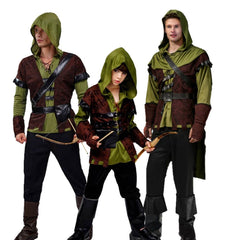 Kinder Jungen Robin Hood Bogenschütze Jäger Kostüm Halloween Karneval Party Outfit