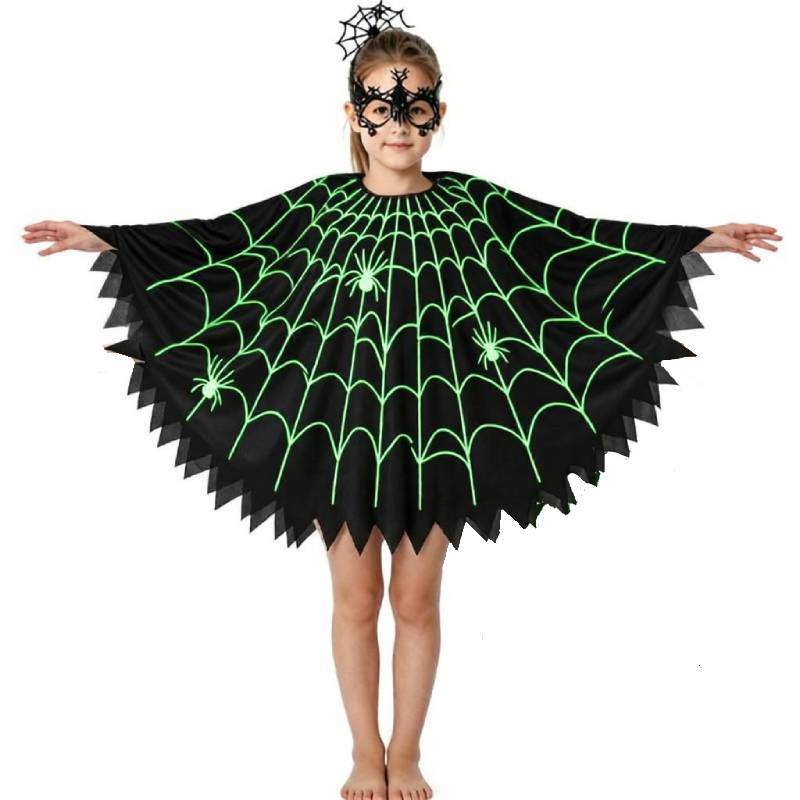 Halloween Spinne Kostüm Cape - Spinnen Umhang für Cosplay & Maskerade, Leicht Anziehbares Spinne Kostüm Teil für Erwachsene und Kinder
