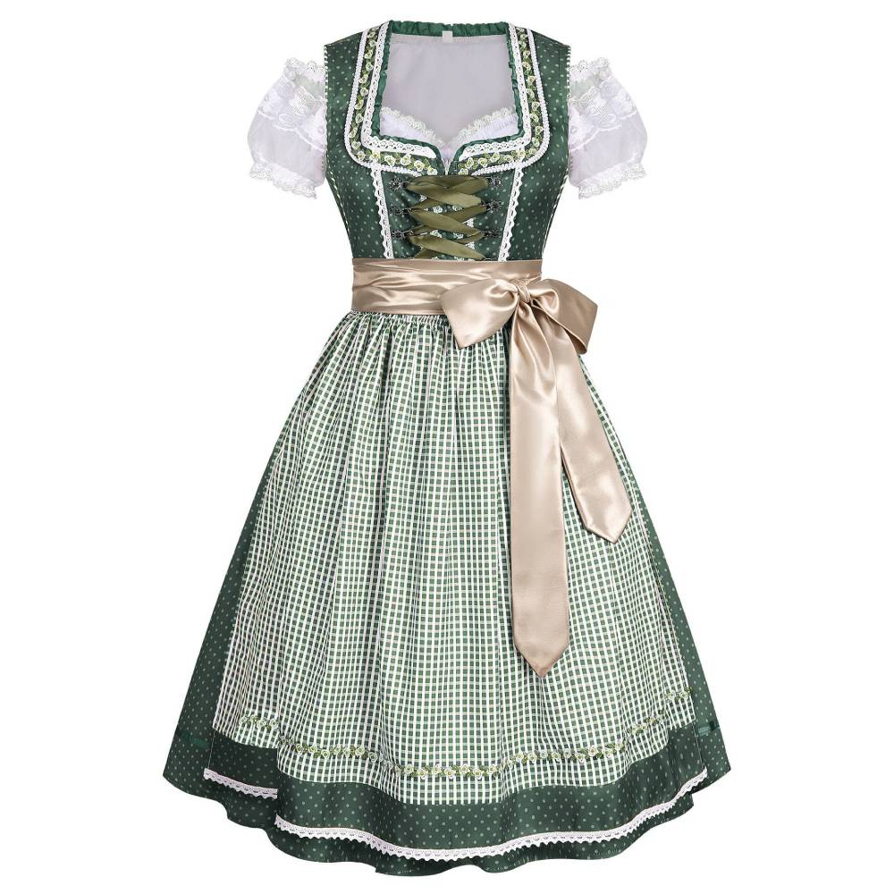 Damen blau rot Oktoberfest Kleid Cosplay Kostüm Outfits Halloween Faschingskostüm Münchner Bierfest