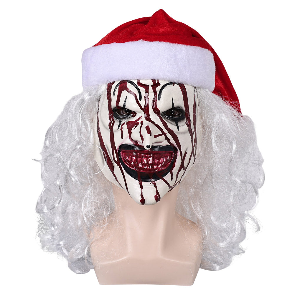 Terrifier 3 Art the clown Halloween Karneval Kostüm Zubehör Christbaumbrille Latex Maske Gläser für den Weihnachtsbaum