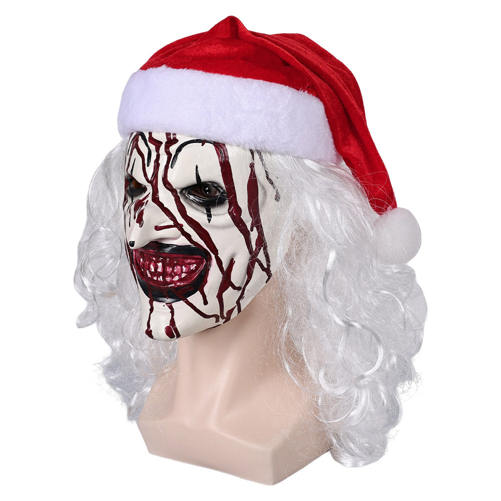 Terrifier 3 Art the clown Halloween Karneval Kostüm Zubehör Christbaumbrille Latex Maske Gläser für den Weihnachtsbaum