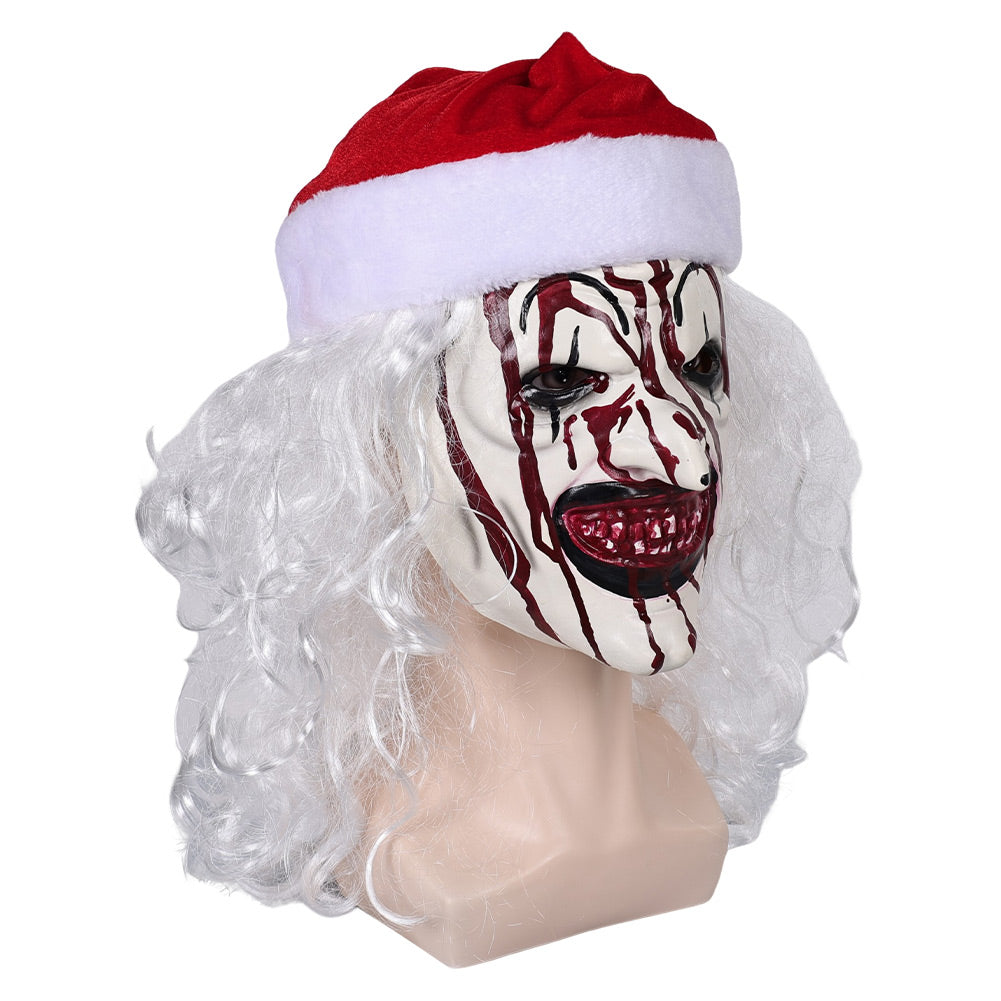 Terrifier 3 Art the clown Halloween Karneval Kostüm Zubehör Christbaumbrille Latex Maske Gläser für den Weihnachtsbaum