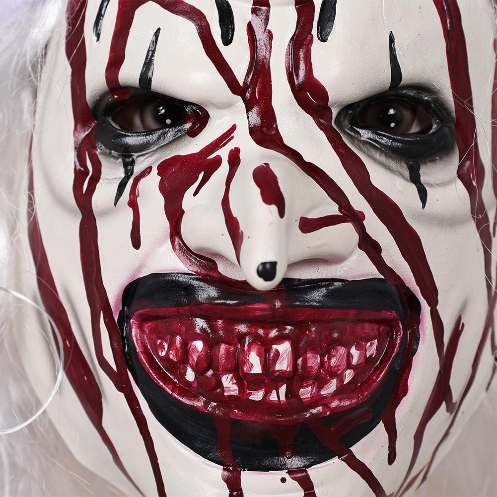 Terrifier 3 Art the clown Halloween Karneval Kostüm Zubehör Christbaumbrille Latex Maske Gläser für den Weihnachtsbaum