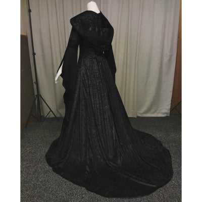 FYMNSI Damen Mittelalter Kleid – Gothic Retro Langarm Partykleid – Renaissance Cosplay Kostüm Viktorianisch – Bodenlanges Abendkleid FYMNSI Damen Mittelalter Kleid – Gothic Retro Langarm Partykleid – Renaissance Cosplay Kostüm Viktorianisch – Bodenlanges Abendkleid
