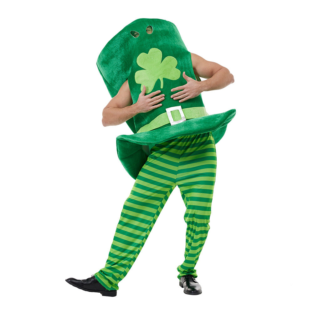 St. Patrick Cosplay Kostüm Kleeblatt Hut Party Halloween Karneval Anzug