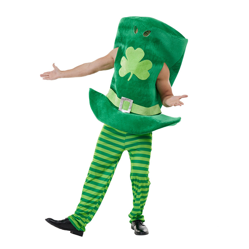 St. Patrick Cosplay Kostüm Kleeblatt Hut Party Halloween Karneval Anzug