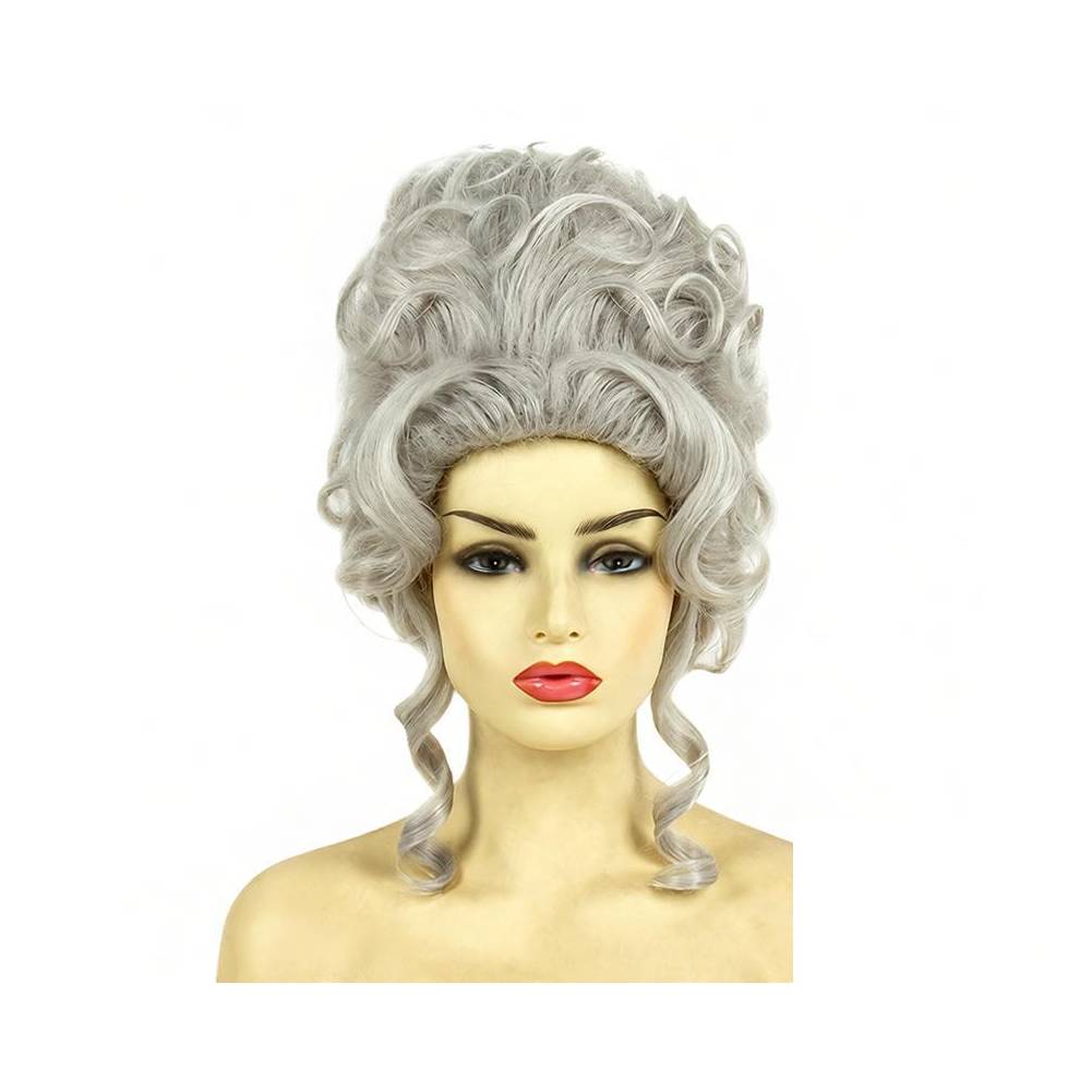 Hohe Mütze höfische adlige Damen Perücke lange lockige Haare Kopfbedeckung