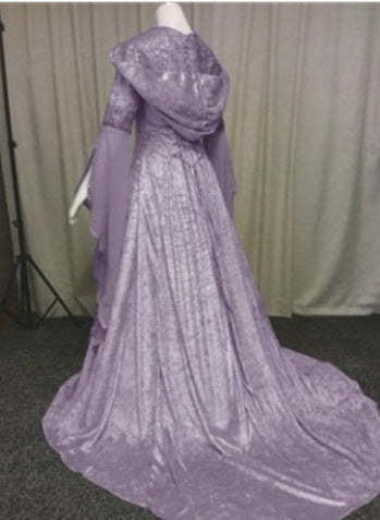 Damen Mittelalter Kleid Langarm Gothic Viktorianischen Königin Mittelalterkleid Kostüm Renaissance Kleid