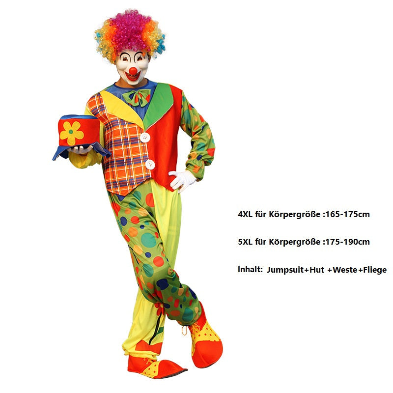 Erwachsene Clown Cosplay Kostüm Outfits Halloween Karneval Anzug
