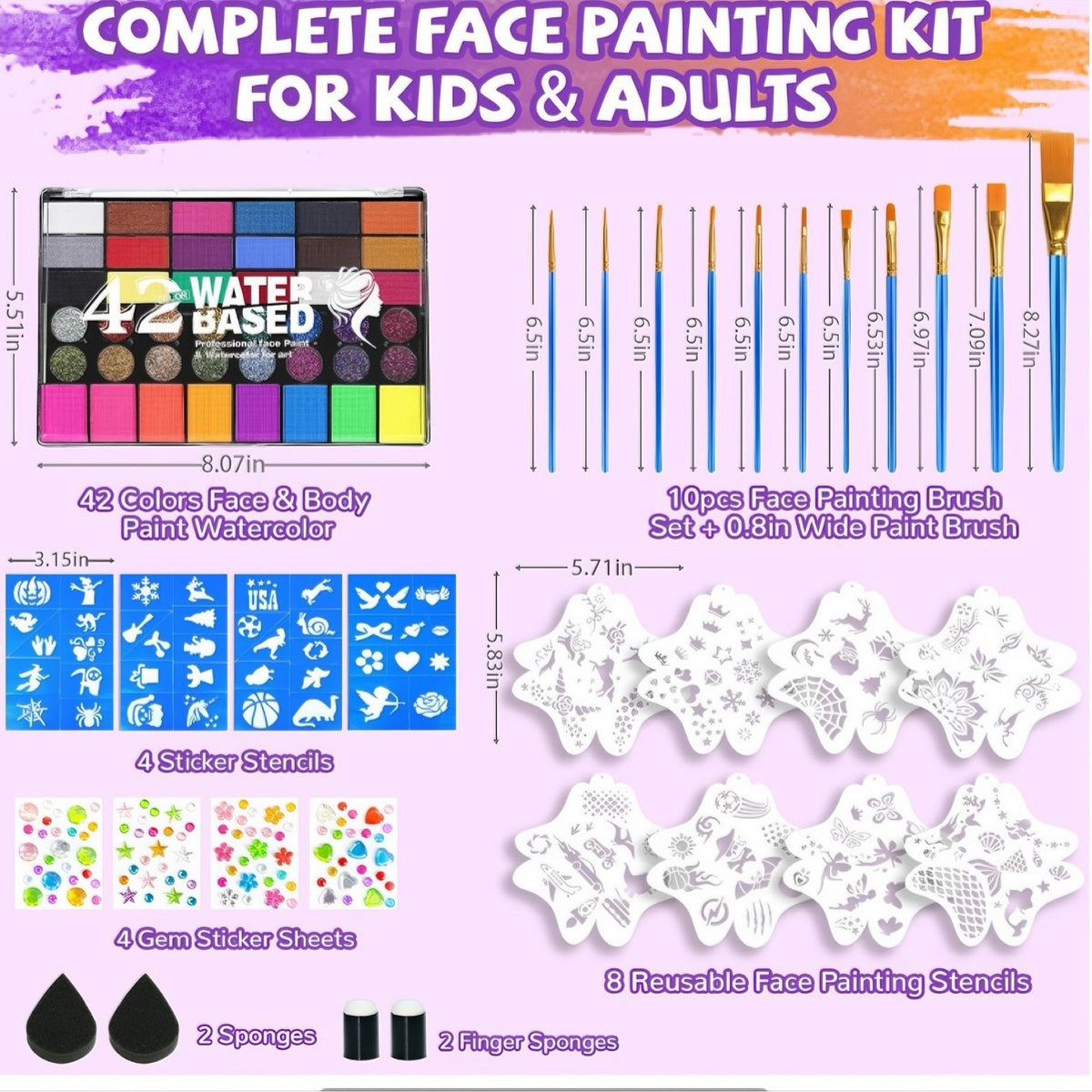 Aqua Make-up Schminkfarben – Wasseraktivierte Gesichts- & Körperfarbe für SFX Make-up und Cosplay