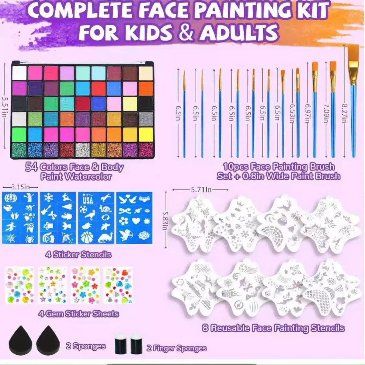 Aqua Make-up Schminkfarben – Wasseraktivierte Gesichts- & Körperfarbe für SFX Make-up und Cosplay