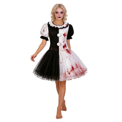 Damen Clown Kleid Terrifier-Cosplay-Kostüm für Halloween, Karneval und Partys