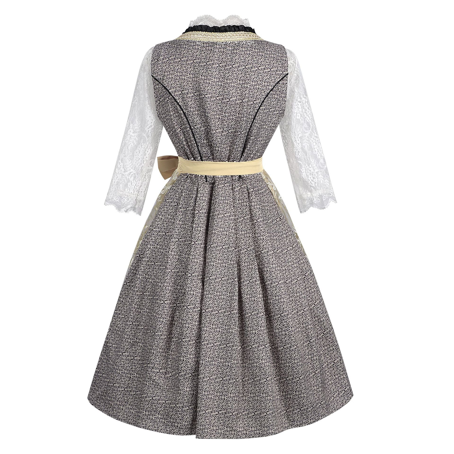 Aufwendig verarbeitetes Damen Dirndl-Kostüm mit Spitzenmieder - Bayerisches Trachtenkleid für Oktoberfest, Fasching & Halloween