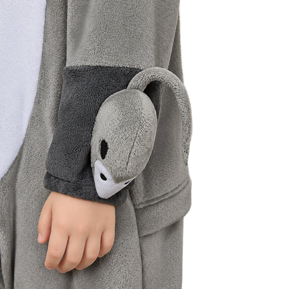Baby/Kinder/Erwachsene Unisex Opossum kostüm Tier kostüm grau Schlafanzug einteiliger Pyjama