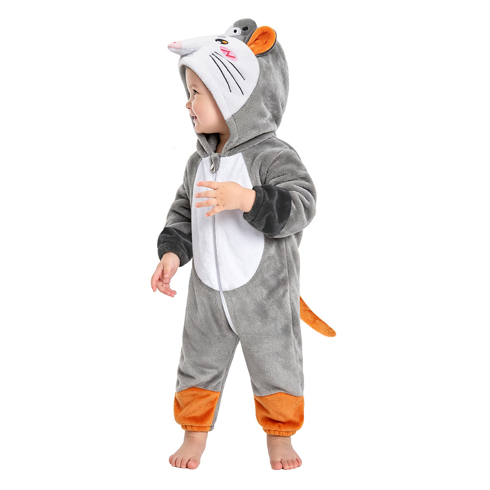 Baby/Kinder/Erwachsene Unisex Opossum kostüm Tier kostüm grau Schlafanzug einteiliger Pyjama