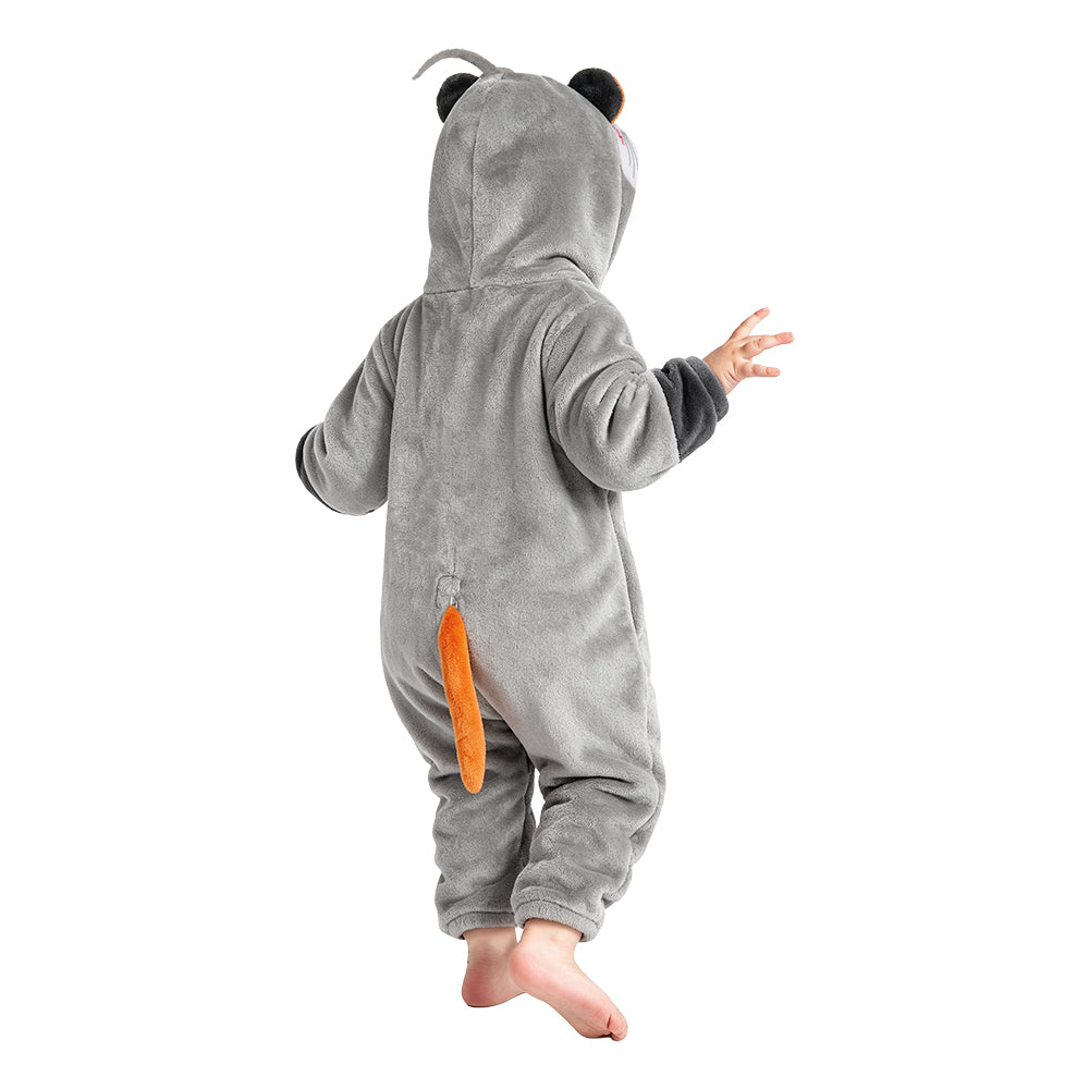 Baby/Kinder/Erwachsene Unisex Opossum kostüm Tier kostüm grau Schlafanzug einteiliger Pyjama