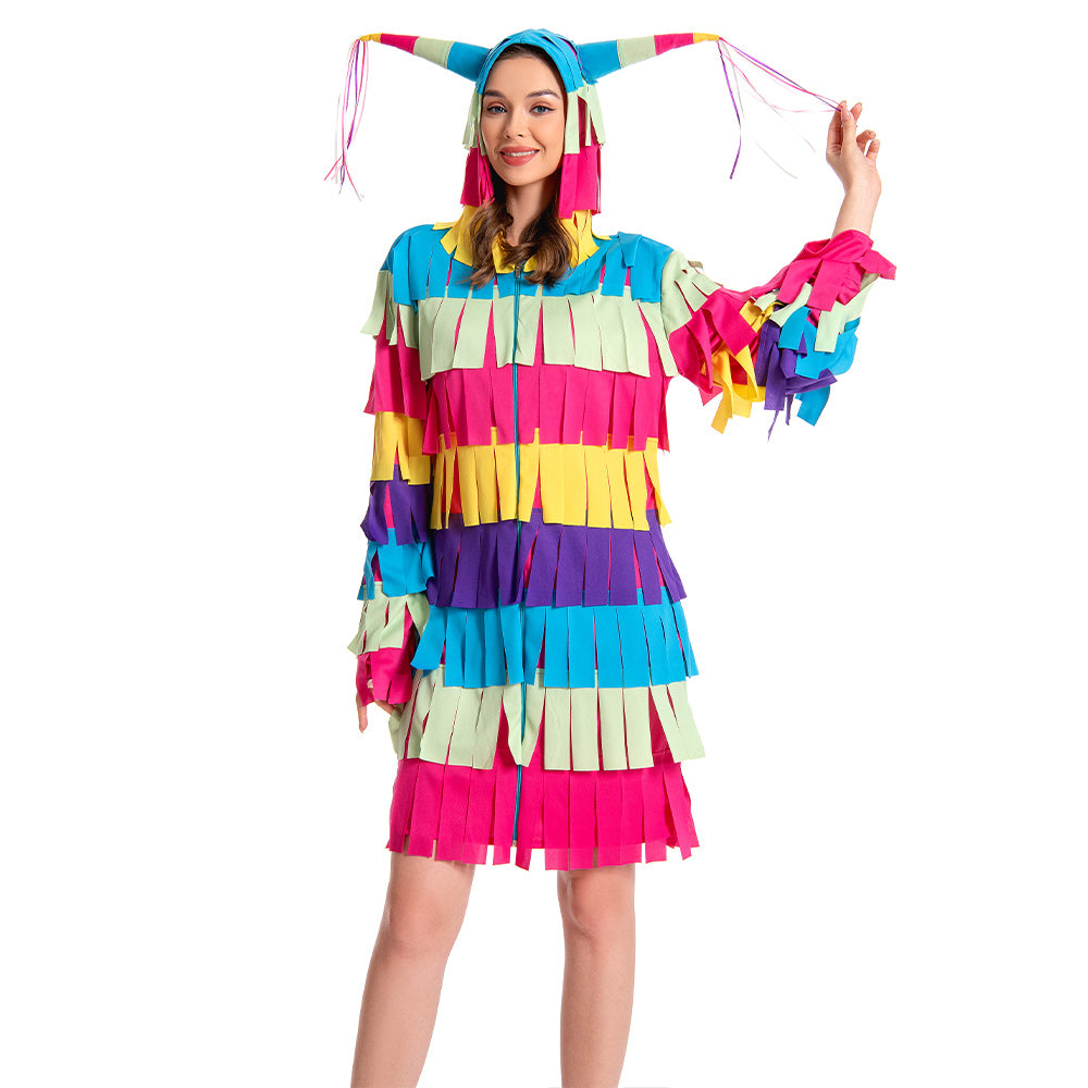 Piñata Erwachsene Damen Herren Kostüm Set für Karneval