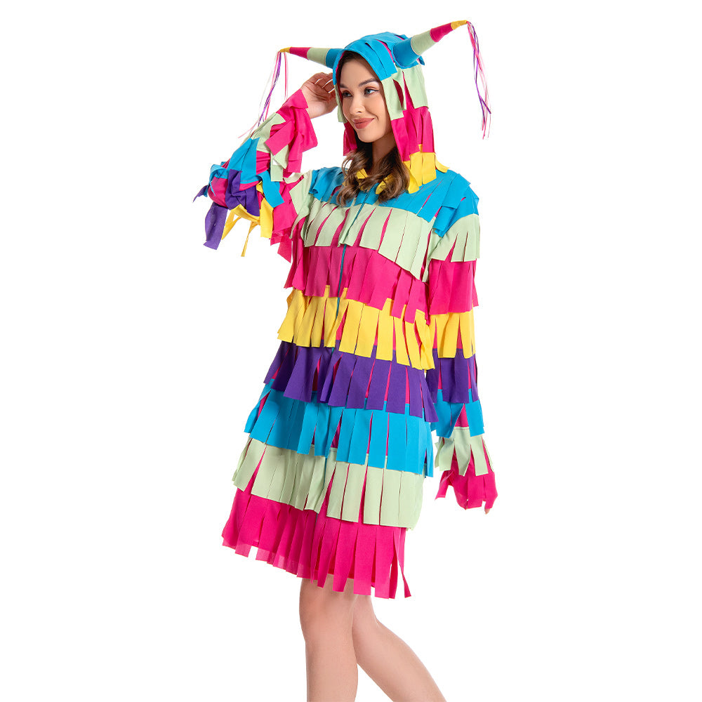 Piñata Erwachsene Damen Herren Kostüm Set für Karneval