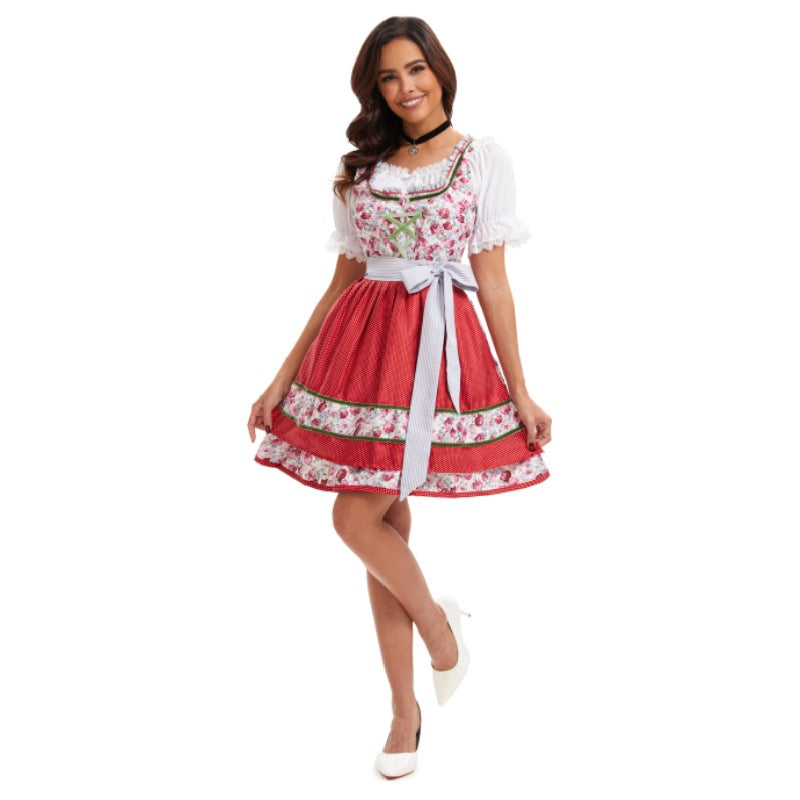 Damen Oktoberfest Dirndl Münchner Bierfest Cosplay Kostüm Faschingsanzug