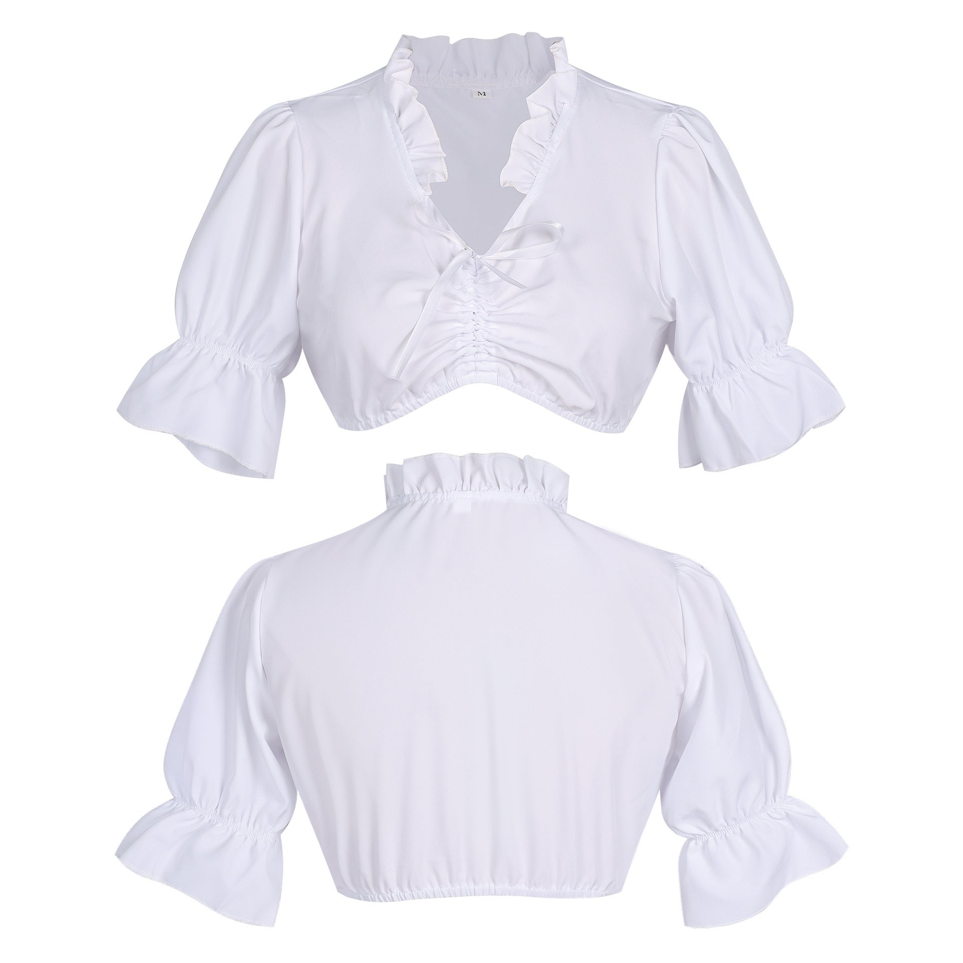 Damen Oktoberfest Dirndl-Kostüm mit Blumenmuster - Bayerisches Trachtenkleid im Mägde-Look für Fasching & Cosplay